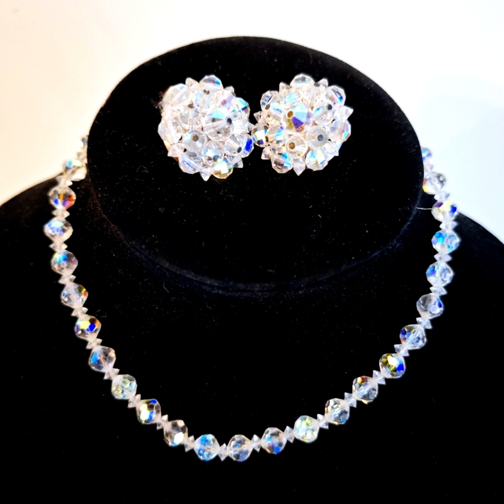 Vtg. 1954 Laguna Brand "The Lady In Northern Lights" Aurora Borealis Jewelry Set